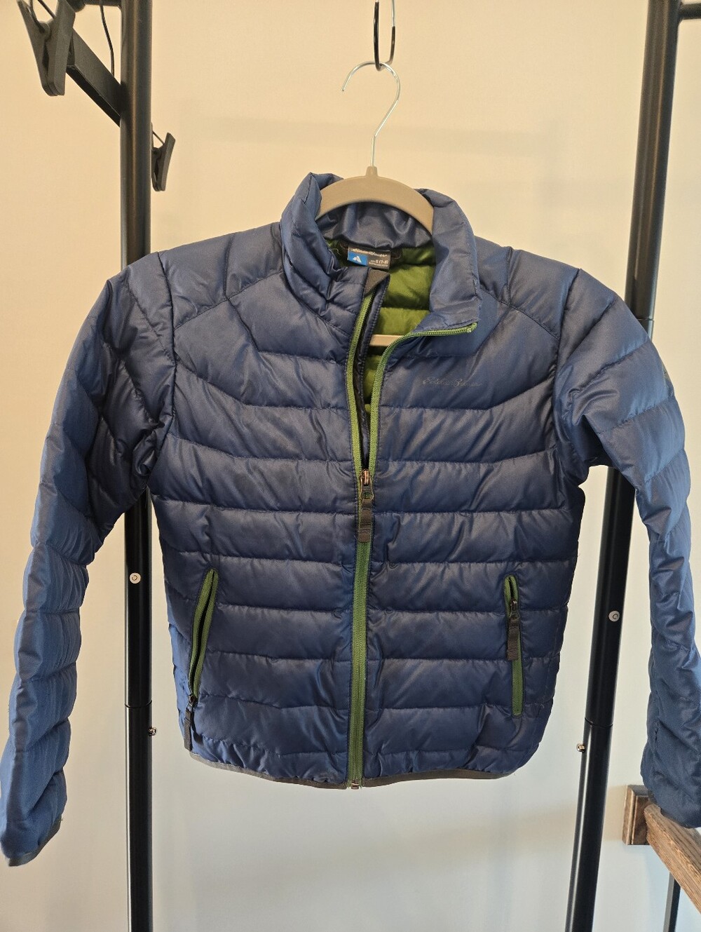 Eddie Bauer Kids SMALL (7–8) Blue Puffer Zipup Winter Jacket